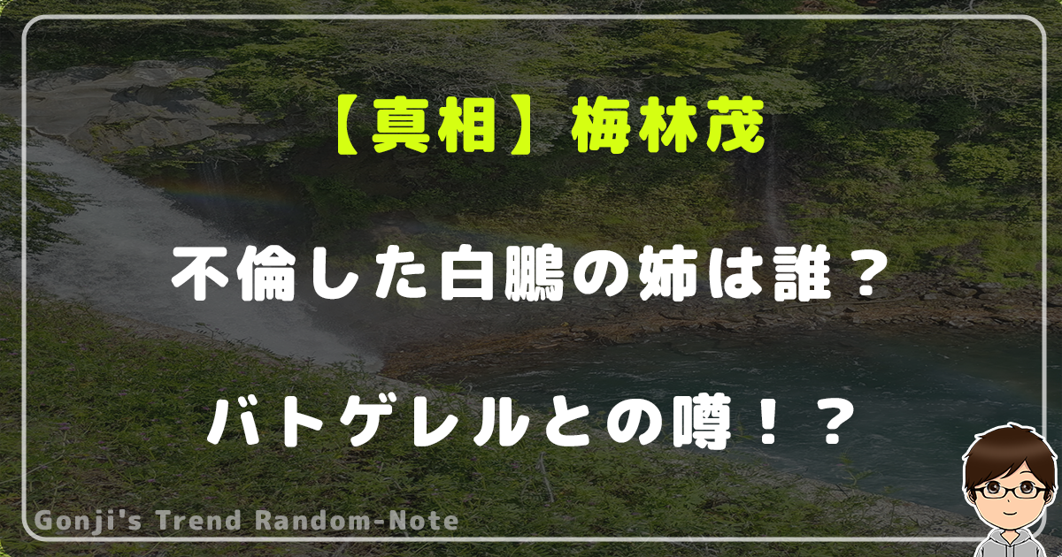 【真相】梅林茂と不倫(浮気)した白鵬の姉は3人のうち誰？バトゲレルとの噂！？